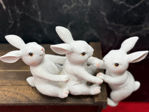 Climbing Bunny Brothers, Spring Decor & Easter Accent Piece, Cute Rabbit Figurines for Seasonal Home Decor Bunny figurine