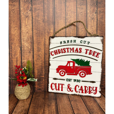 Fresh Cut Christmas Tree Truck Christmas Wall Décor   