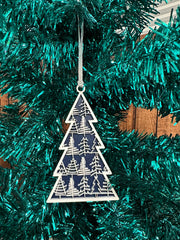 Snowflake Christmas Tree Ornaments Christmas Ornament Tree 2 - Blue  