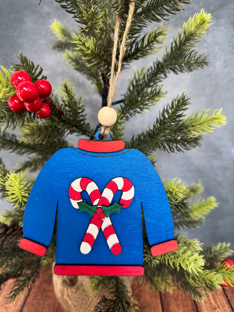 Ugly Sweater Ornaments  Candy Cane  