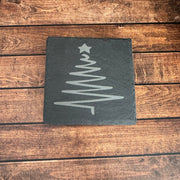 Christmas Tree Slate Coasters  D 1  