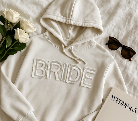 Fringe Bride White Crop Hoodie Hoodie