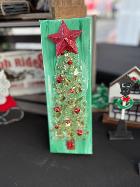 Green Christmas Tree Resin Frame    