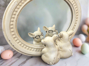 RAZ - 8.75" Pigs with Glasses Mirrored Decor