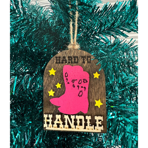 Hard To Handle Ornaments Christmas Ornament Pink Boots  