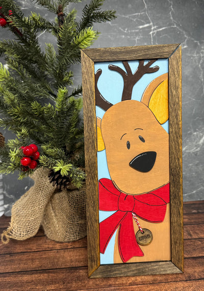 Reindeer Wooden Sign Christmas Wall Décor   