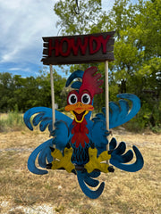 Rooster Windspinner Outdoor Decor   