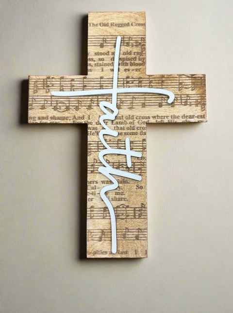 Faith Cross Wall Decor | Religious Home Decor | Inspirational Wall Art | Christian Decor for Living Room & Bedroom Faith