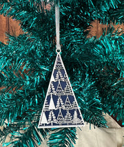 Snowflake Christmas Tree Ornaments  Tree 1 - Blue  