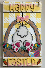 Happy Easter Bunny Tail Hanger | Spring Decor & Easter Decoration for Your Home