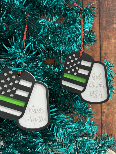 Military Dog Tag Ornaments    