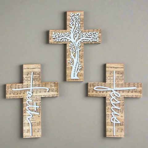 Faith Cross Wall Decor | Religious Home Decor | Inspirational Wall Art | Christian Decor for Living Room & Bedroom