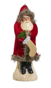 RAZ -5.75 Red Velvet Santa Ornament RAZ Collection