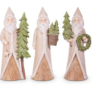 RAZ - 10.25" Natural Santa with Tree Christmas Shelf Sitter   