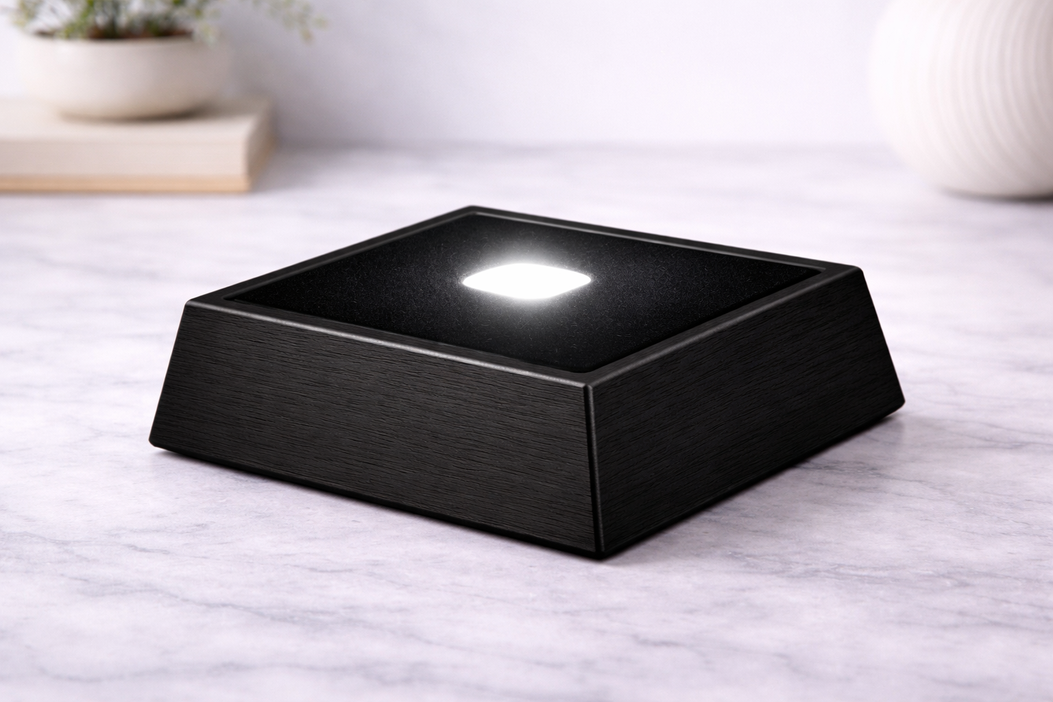 Square Wood LED Light Base with USB Cable – For Engraved Crystal Display