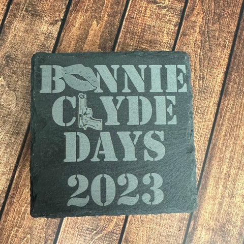 Bonnie & Clyde Slate Coasters  Bonnie Clyde Days  