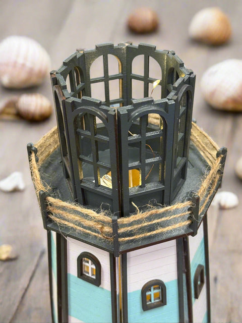 Lighthouse with Lights: Ocean Decor, Sea Life Inspired, Coastal Home Accent, Nautical Table Decoration, Beach House Decor