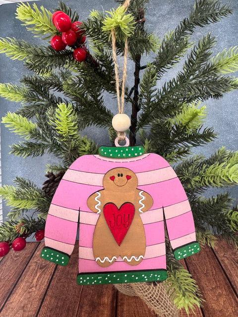 Ugly Sweater Ornaments  Gingerbread  