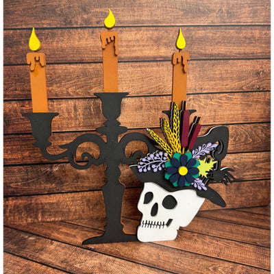 Halloween Skull Candelabra    