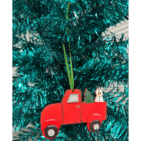 Red Truck Christmas Ornament Ornament   