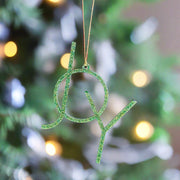 Acrylic Christmas Ornaments  Joy - Green (Gold String)  