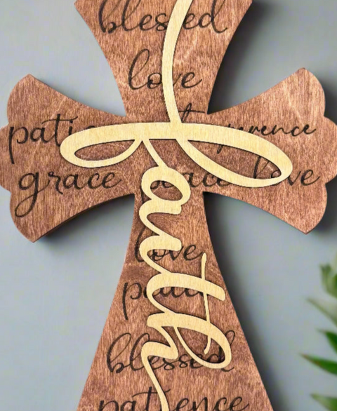 Faith Cross Wall Decor | Christian Home Accent | Religious Wall Art | Spiritual Decor for Living Room & Bedroom