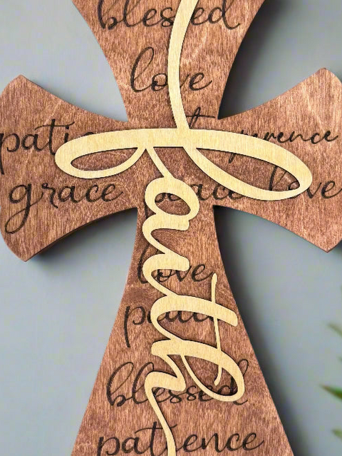 Faith Cross Wall Decor | Christian Home Accent | Religious Wall Art | Spiritual Decor for Living Room & Bedroom