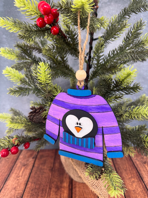 Ugly Sweater Ornaments  Penguin  