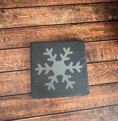 Snowflake Slate Coasters Christmas Coaster D 5  