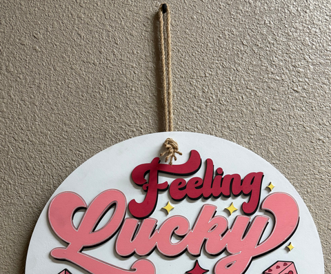 Preppy Pink Feeling Lucky Dice Wall Hanger | Chic Door Decor for Home & Office | Unique Gift Idea