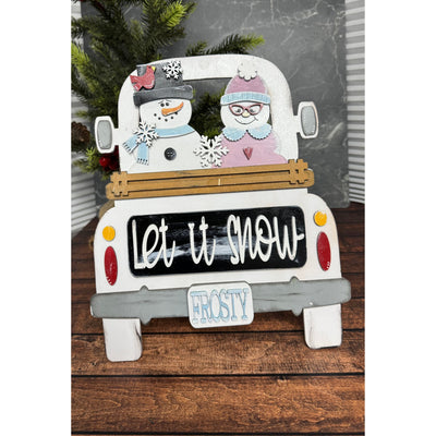 Let it Snow -Add on (12 inch Truck & Porch Gnome) Christmas Interchangeable Add On   