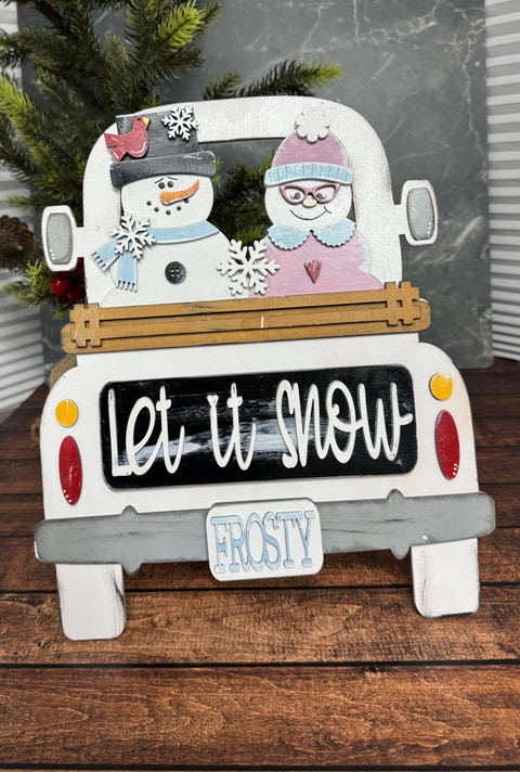 Let it Snow -Add on (12 inch Truck & Porch Gnome) Christmas Interchangeable Add On   