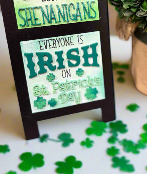 Lucky Charm Leaning Sandwich Board Tiles Irish