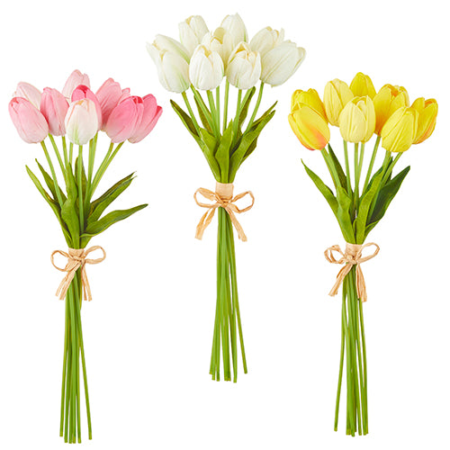 15" Real Touch Tulip Bundle | Artificial Flowers for Home Decor, Wedding Arrangements, Vibrant & Lifelike Design Faux Flowers