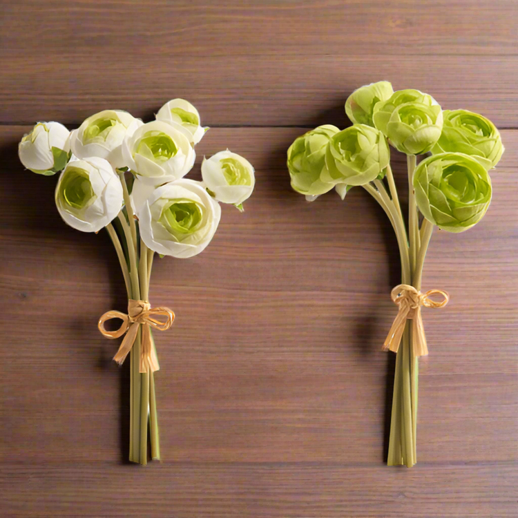 12" Real Touch Ranunculus Bundle | Artificial Flowers for Home Decor & Wedding Arrangements, Lifesize Floral Accents Faux Flowers