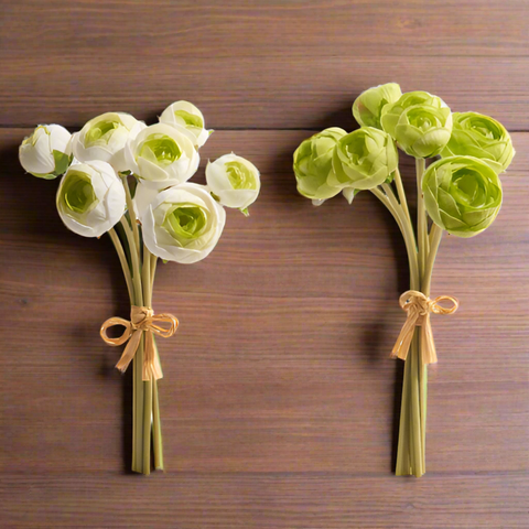 12" Real Touch Ranunculus Bundle | Artificial Flowers for Home Decor & Wedding Arrangements, Lifesize Floral Accents