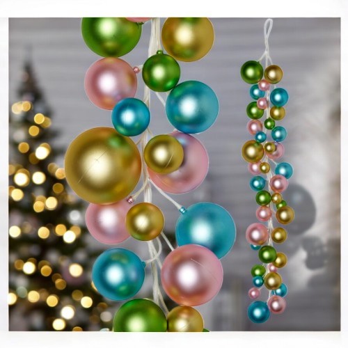 4' Pastel Pearl Ball Garland, Colorful Party Decor, Soft Pastel Spring Decor, Wedding & Baby Shower Accents, Home Decoration Supplies