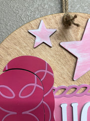 Preppy Pink Howdy Boots Hanger