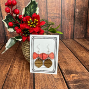 Wooden Christmas Earrings  Bows  