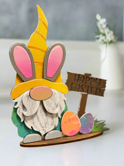 Easter Gnome Friends Shelf Sitter | Cute Spring Decor | Handcrafted Gnomes for Home | Perfect Gift for Easter Celebration