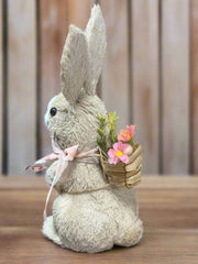 Woven Basket Bunny - RAZ - 11.75" Easter Decor, Spring Home Accent, Rustic Woven Basket for Easter Table & Decoration