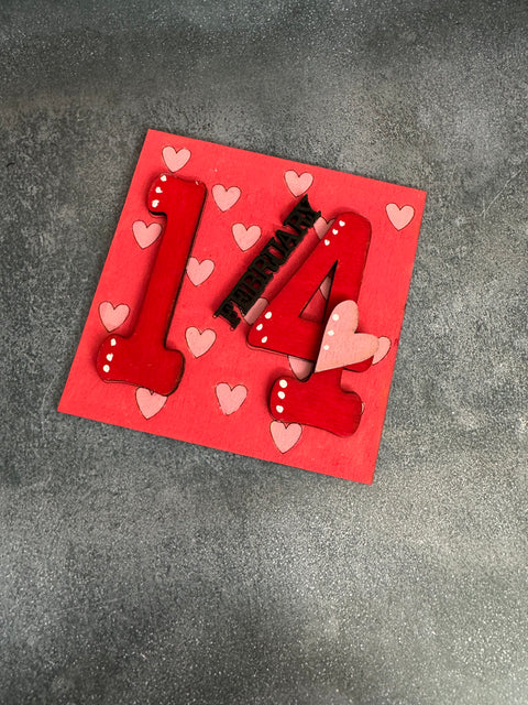 Mini Valentine Leaning Sandwich Board Tiles Interchangeable Add On "14"  