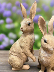 Vintage Rabbit Set | RAZ - 12.5" Resin Spring Decor for Easter, Farmhouse Style Bunny Decor, Cute Home Accent, Unique Gift Table decor