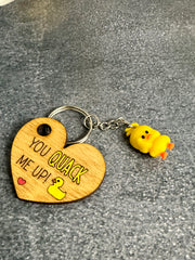 Duck. Duck. Valentine  Mini Duck Keychain You Quack me up 
