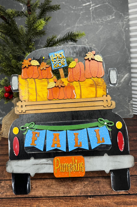 Pumpkin Fall - Add On (12 inch Truck & Porch Gnome) Fall Interchangeable Add On   