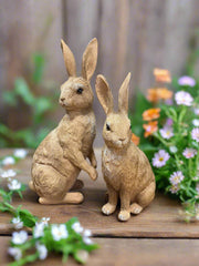 Vintage Rabbit Set | RAZ - 12.5" Resin Spring Decor for Easter, Farmhouse Style Bunny Decor, Cute Home Accent, Unique Gift Table decor