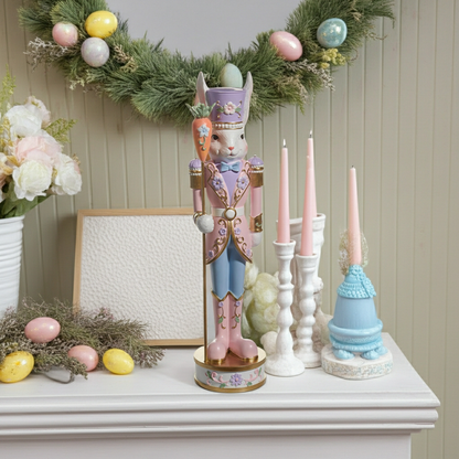 21.5" Pink Easter Bunny Nutcracker