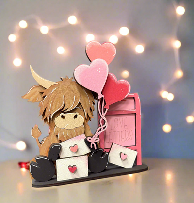 Highland Cow Love Letters Valentine