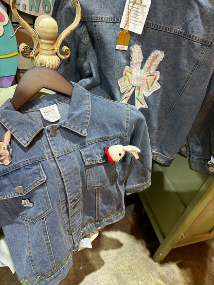 Fluffy Bunny Ears Kids Denim Jacket denim jacket