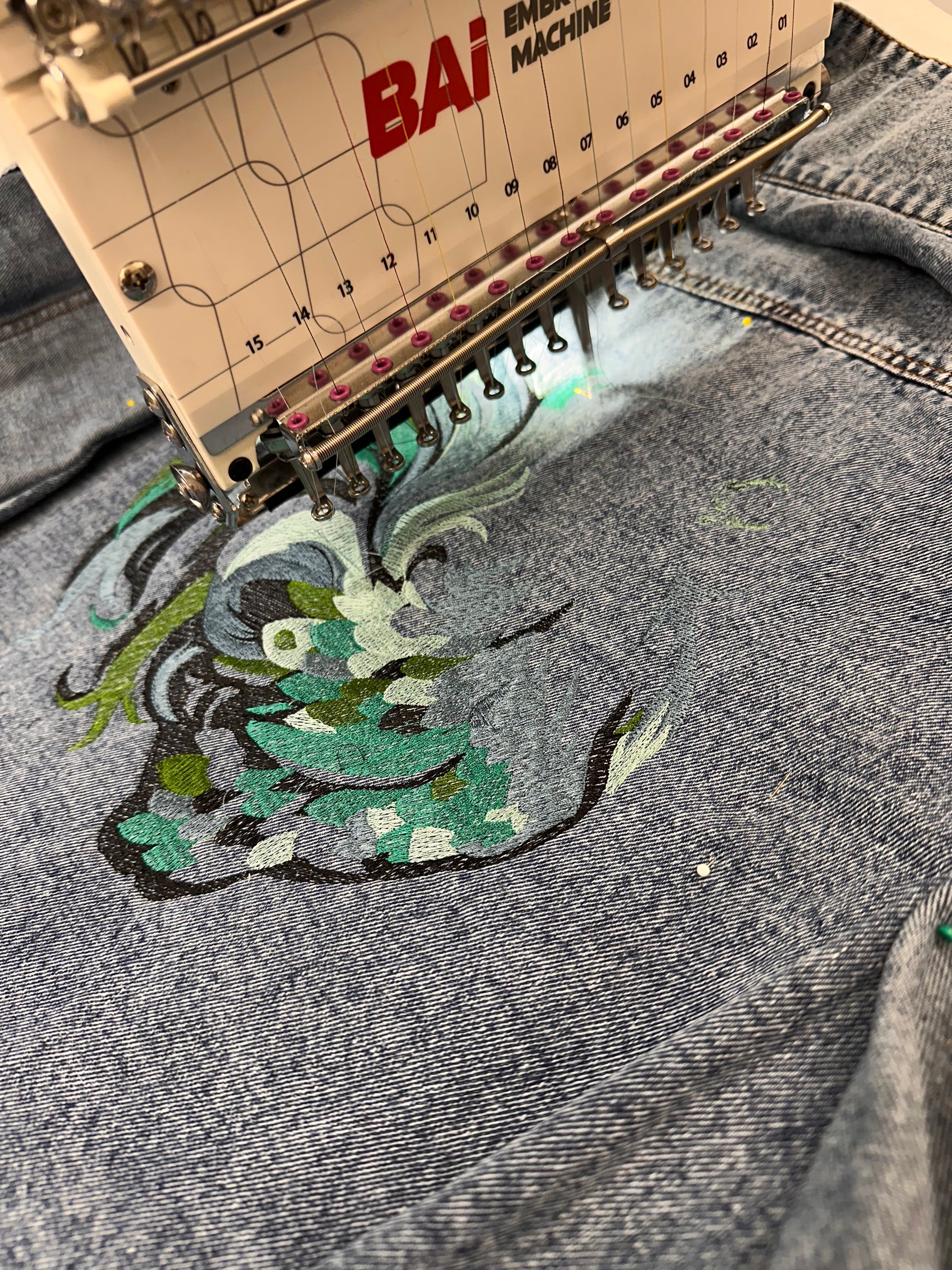 Embroidered Rooster Denim Jacket denim jacket